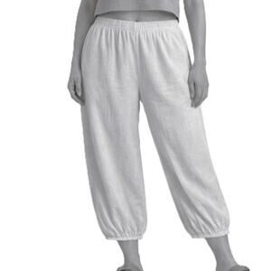 Oh My Gauze! Cotton Gauze Balloon Pants Elastic Waist Cropped Boho Lounge Size M